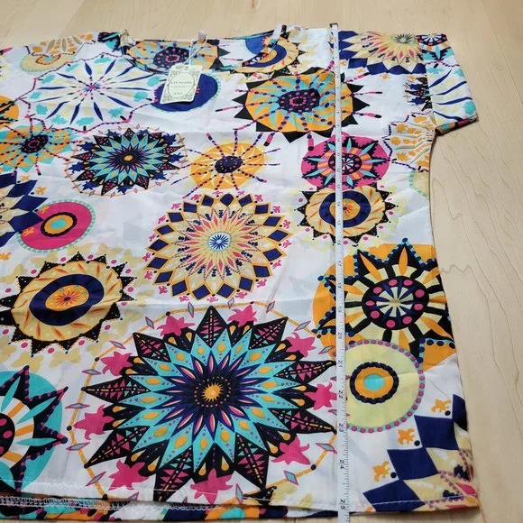 Livagirl Multicolor Short Sleeve Blouse  *NWT* Size XXL - Picture 6 of 11